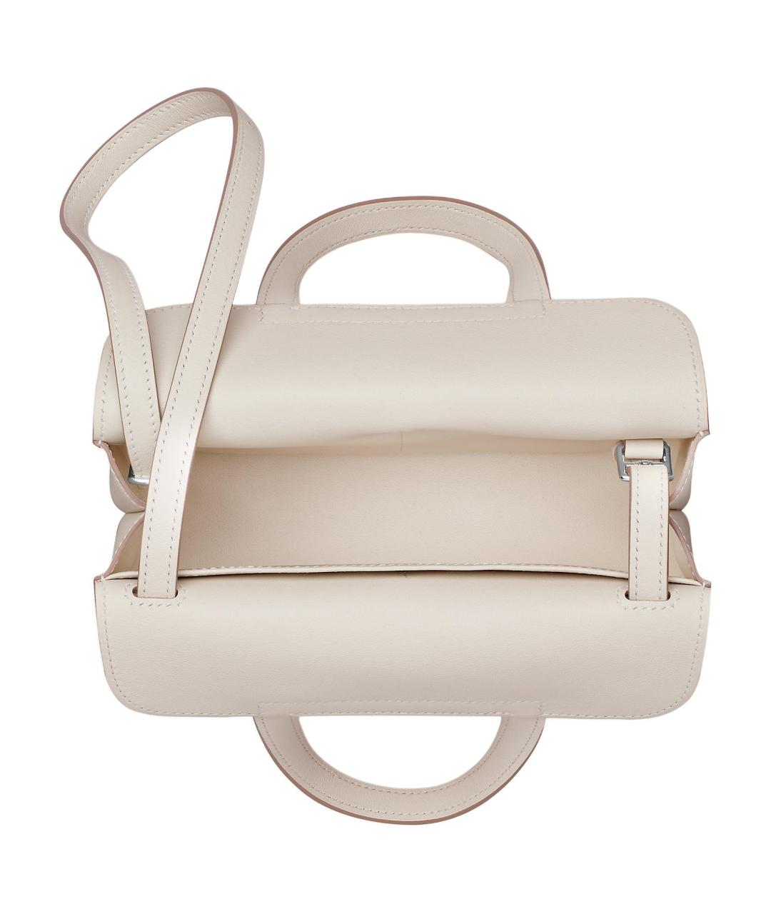 HERMES Белая кожаная сумка через плечо, фото 4