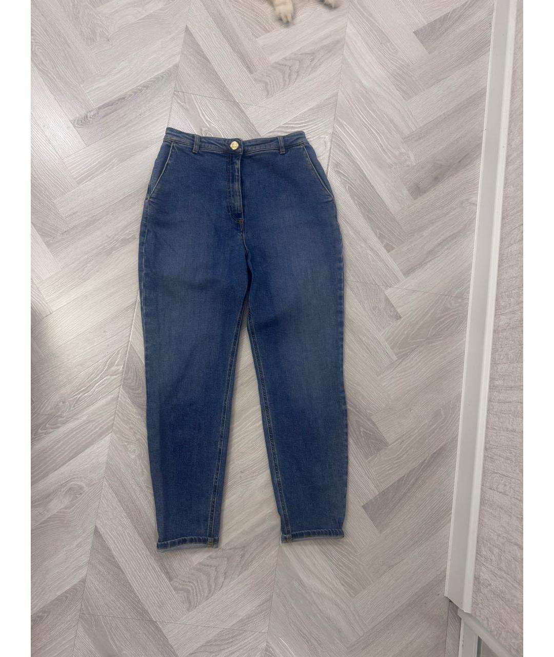 ELISABETTA FRANCHI Синие хлопковые джинсы слим, фото 5