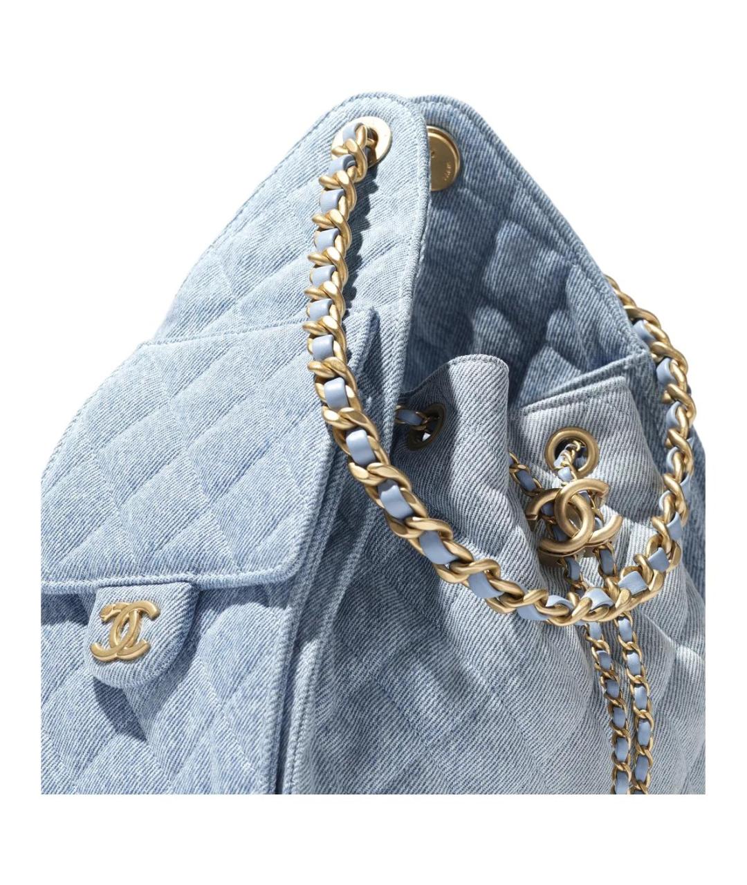 CHANEL Голубая сумка через плечо, фото 4