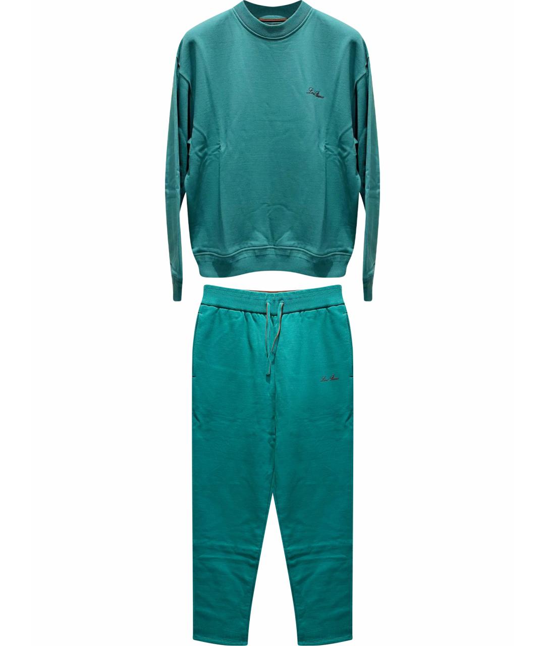 LORO PIANA Зеленый хлопковый спортивный костюм, фото 1
