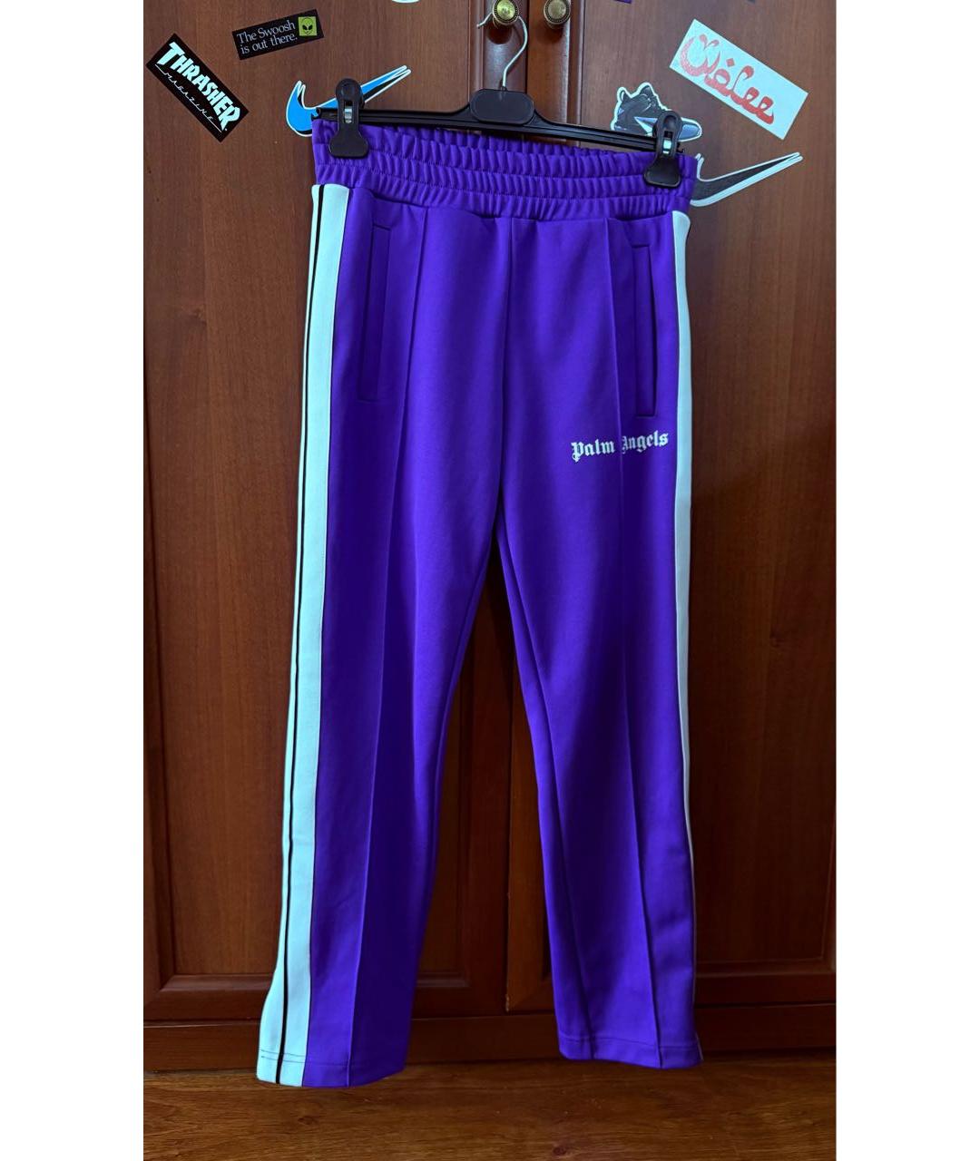 PALM ANGELS Фиолетовые полиэстеровые повседневные брюки, фото 9