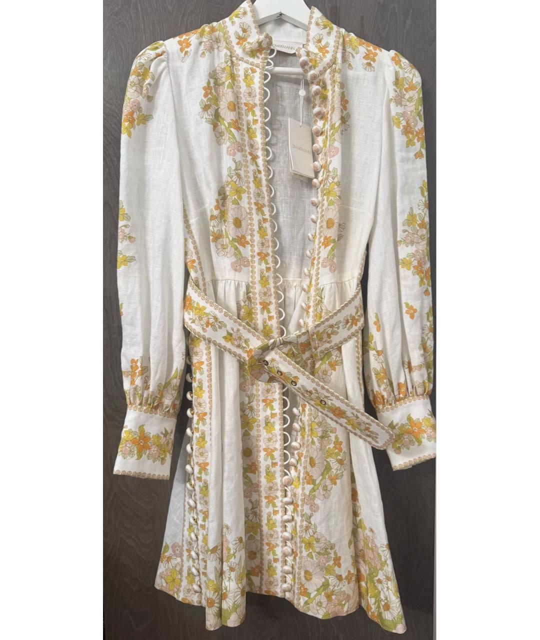 ZIMMERMANN Белое хлопковое коктейльное платье, фото 4