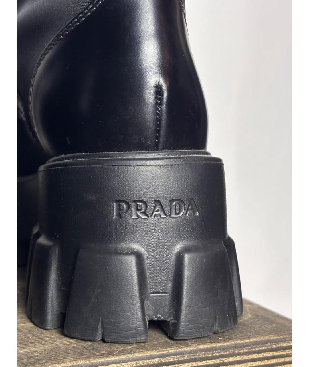 PRADA Черные кожаные ботинки, фото 6
