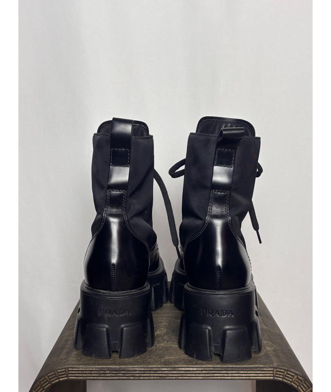 PRADA Черные кожаные ботинки, фото 4