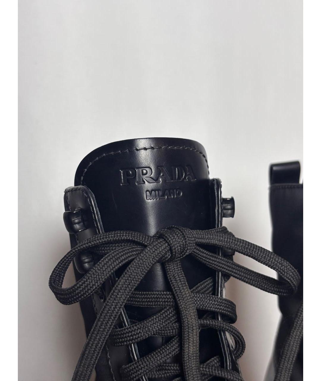 PRADA Черные кожаные ботинки, фото 5