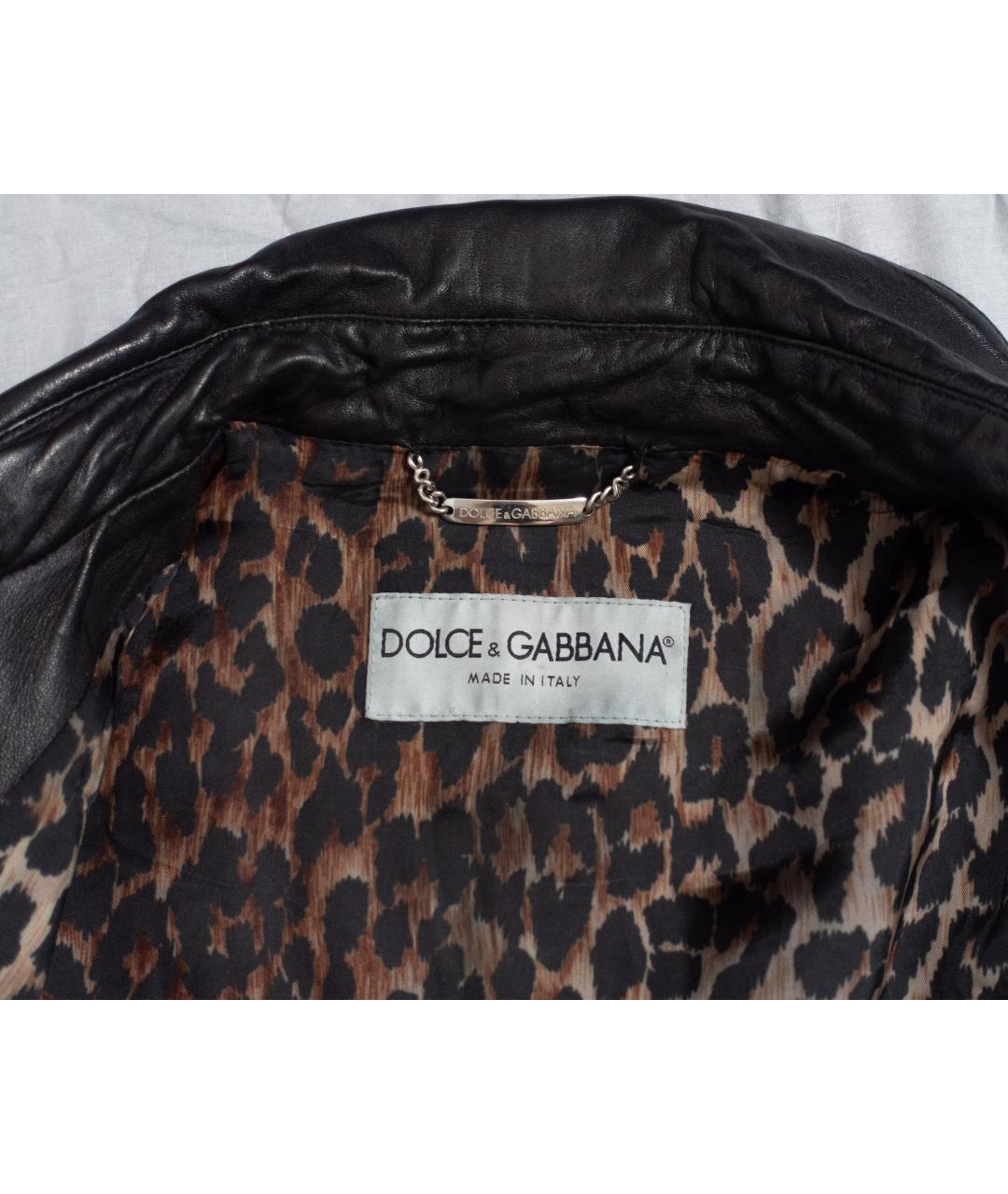 DOLCE&GABBANA Черная кожаная куртка, фото 3