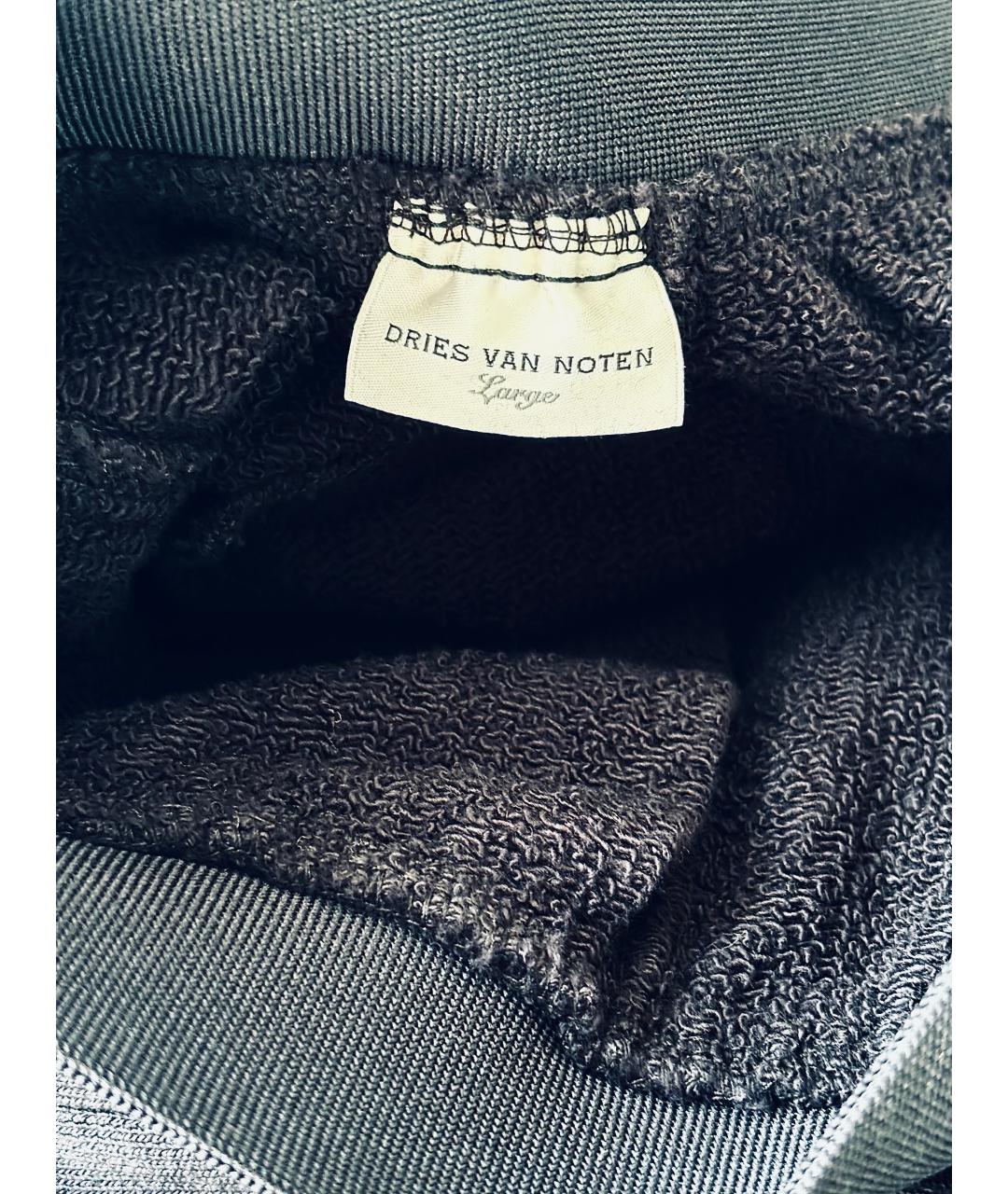 DRIES VAN NOTEN Черные хлопковые повседневные брюки, фото 3