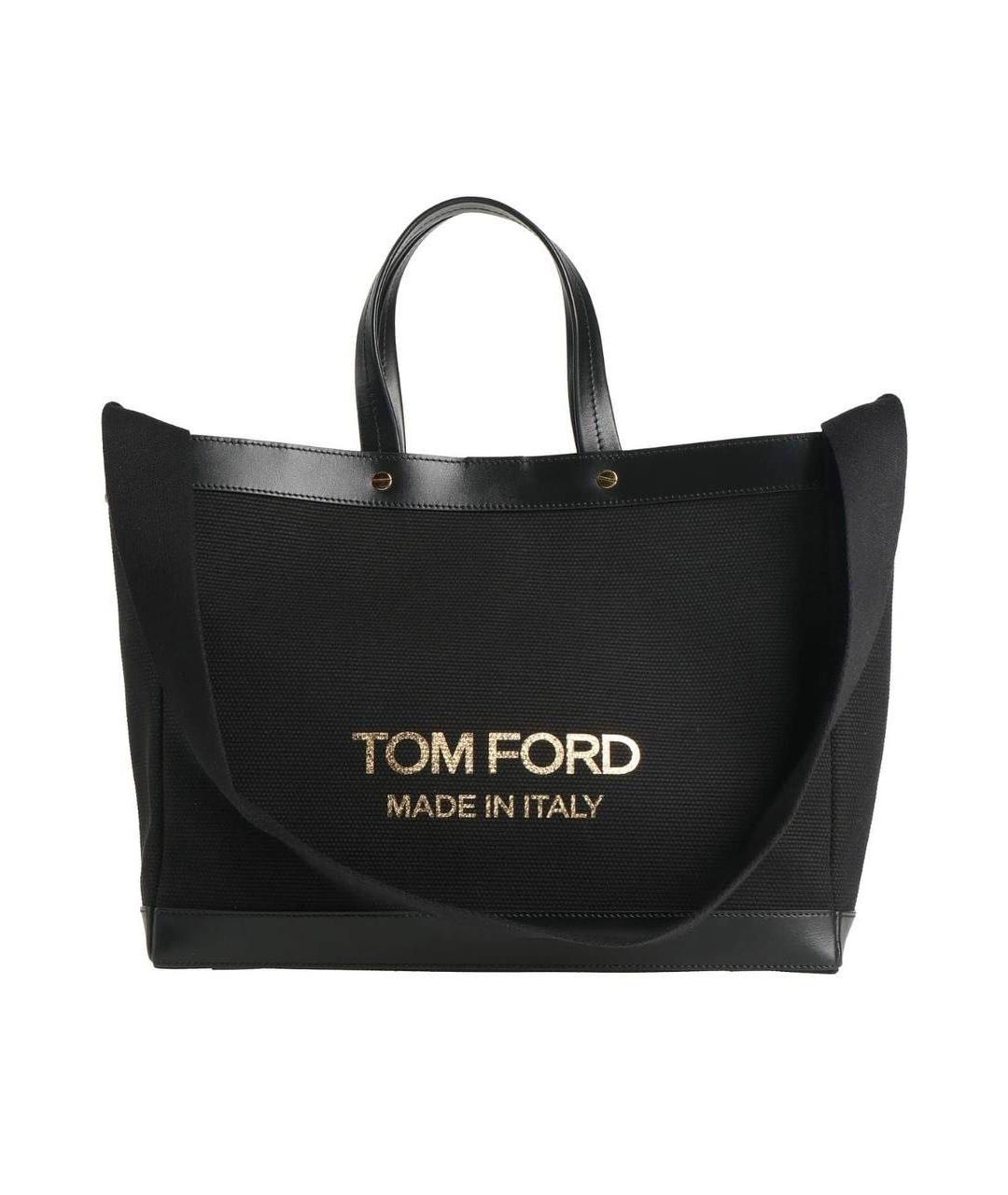 TOM FORD Черная хлопковая сумка тоут, фото 1