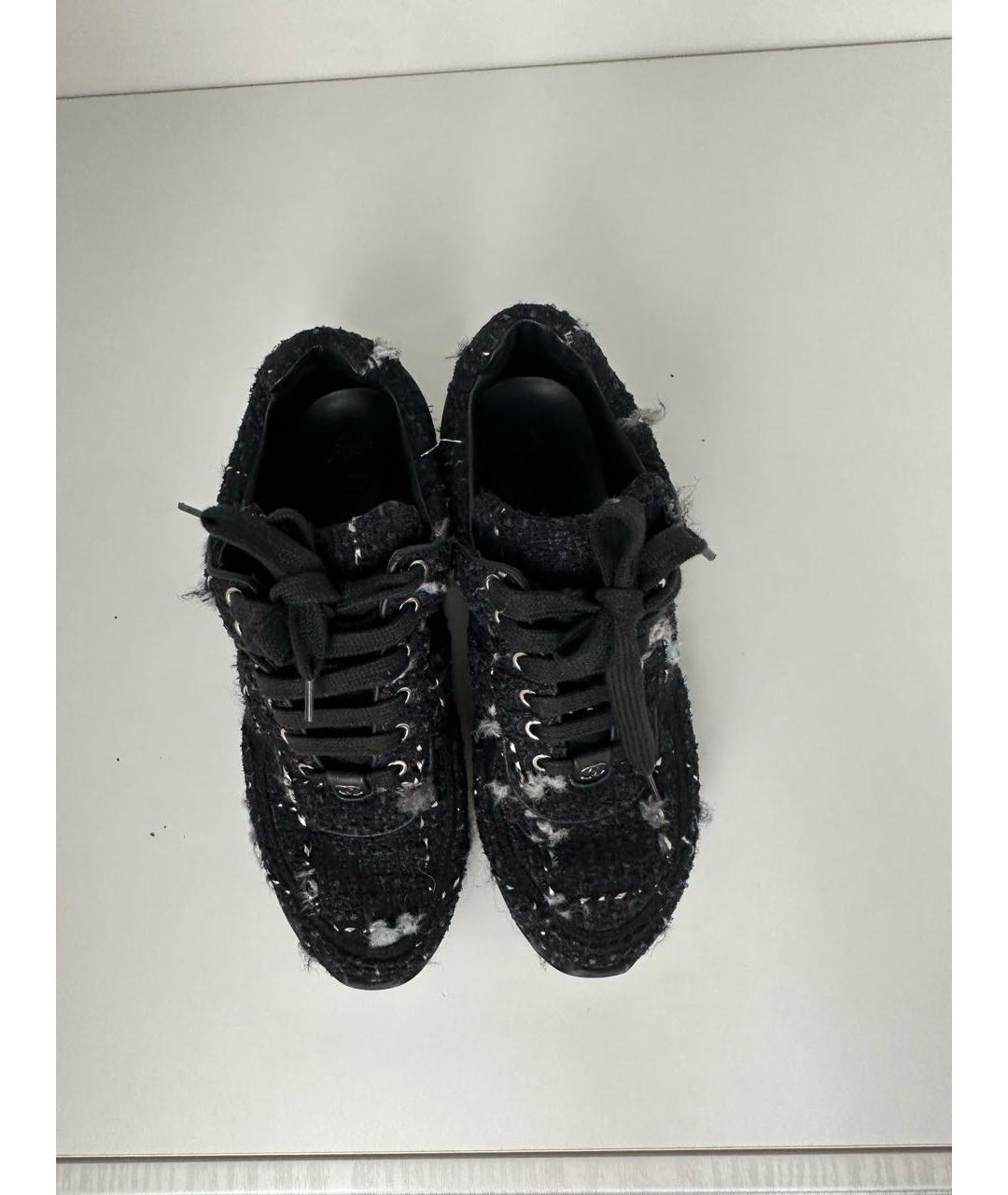 CHANEL Черные текстильные кроссовки, фото 3