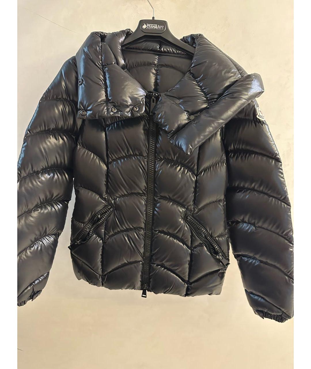 MONCLER Черный полиэстеровый пуховик, фото 5