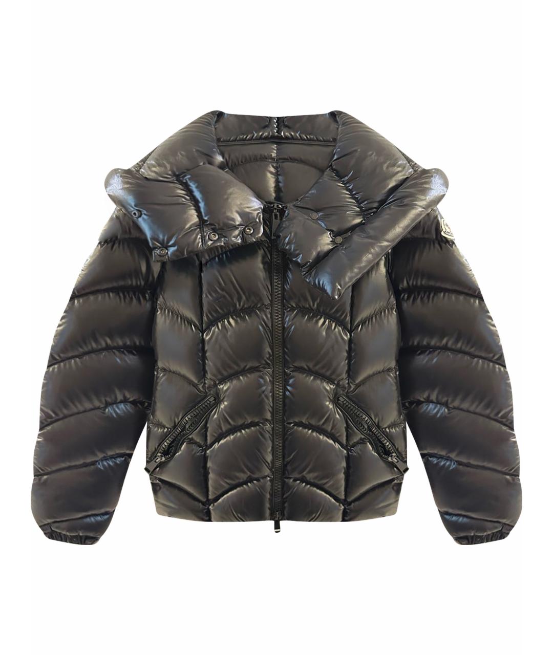 MONCLER Черный полиэстеровый пуховик, фото 1