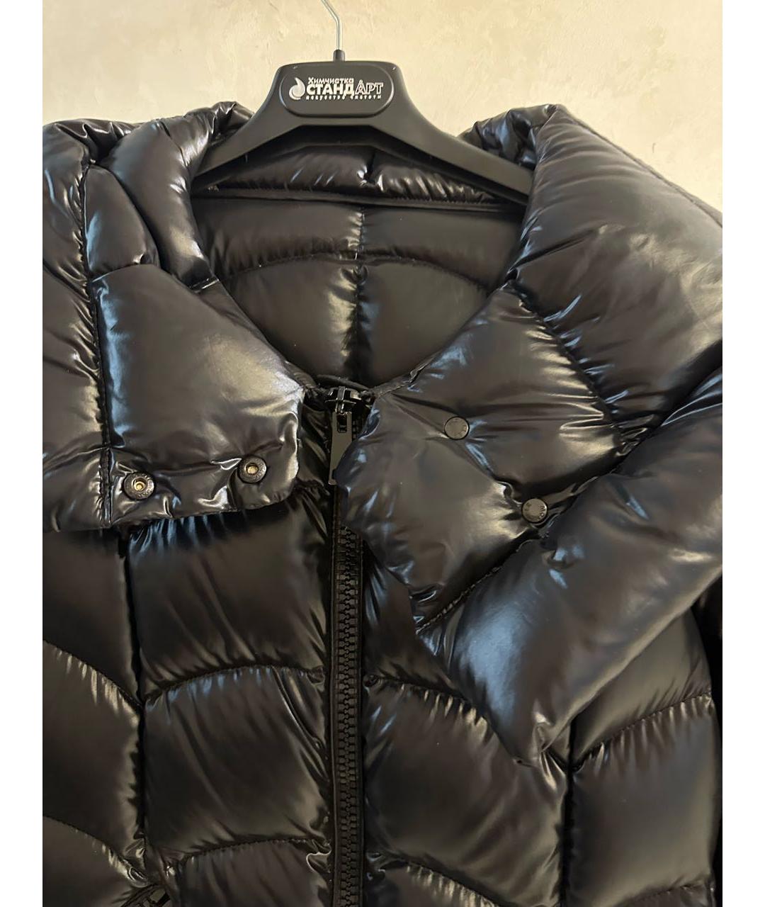 MONCLER Черный полиэстеровый пуховик, фото 2