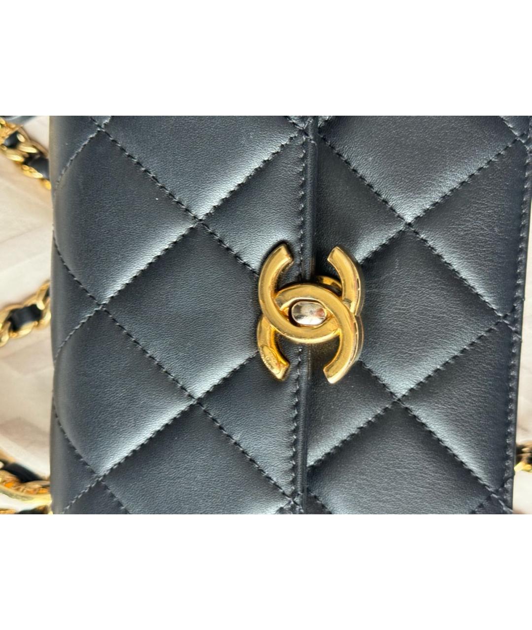 CHANEL Черная кожаная сумка через плечо, фото 4