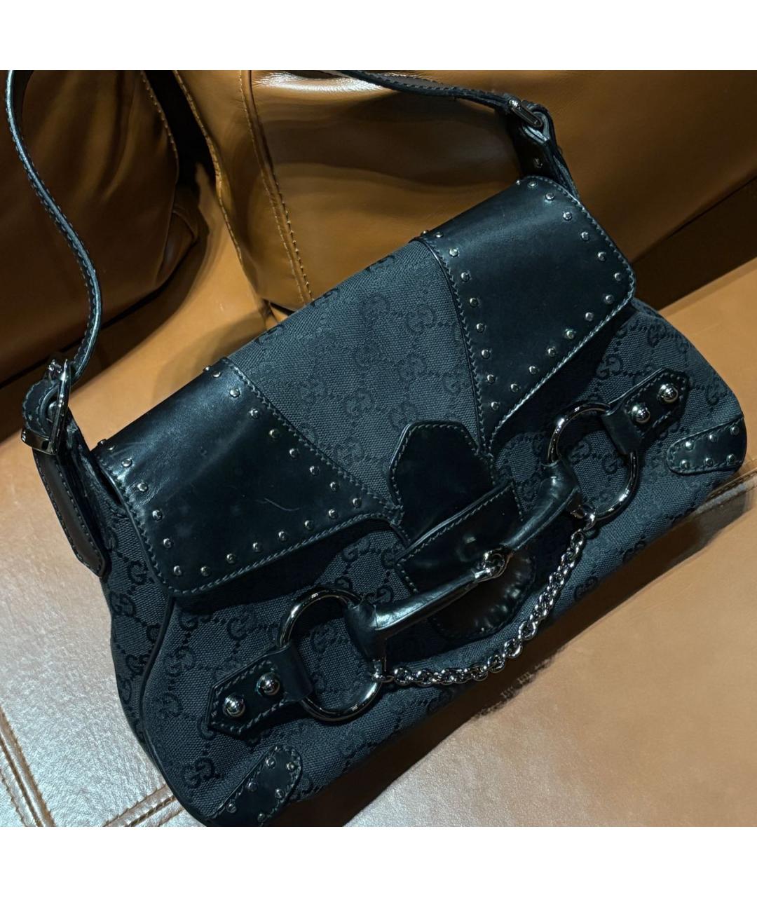 GUCCI Черная тканевая сумка через плечо, фото 2