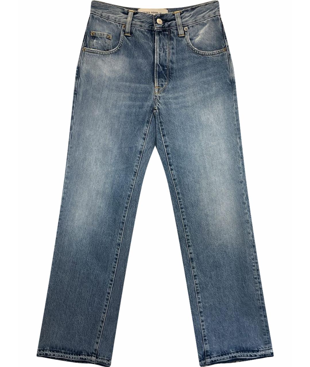 GOLDEN GOOSE DELUXE BRAND Синие хлопковые прямые джинсы, фото 1