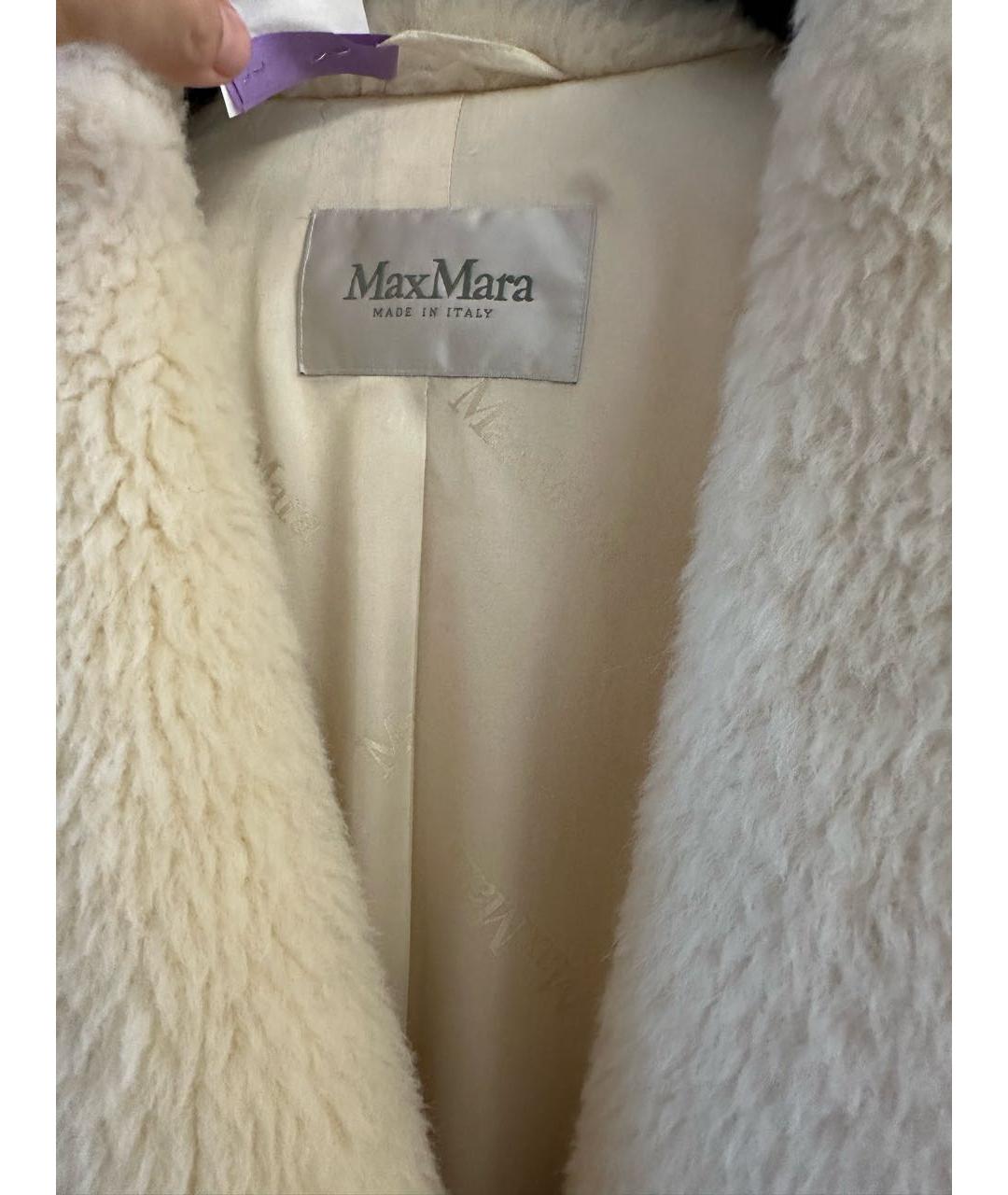 MAX MARA Белая шерстяная шуба, фото 3