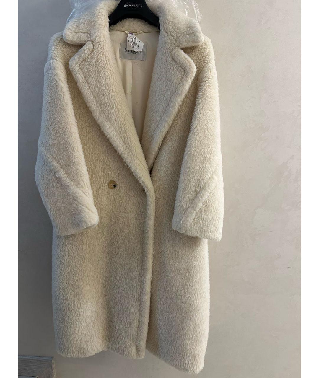 MAX MARA Белая шерстяная шуба, фото 5