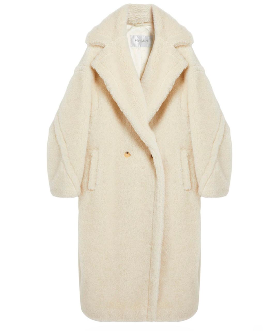 MAX MARA Белая шерстяная шуба, фото 1