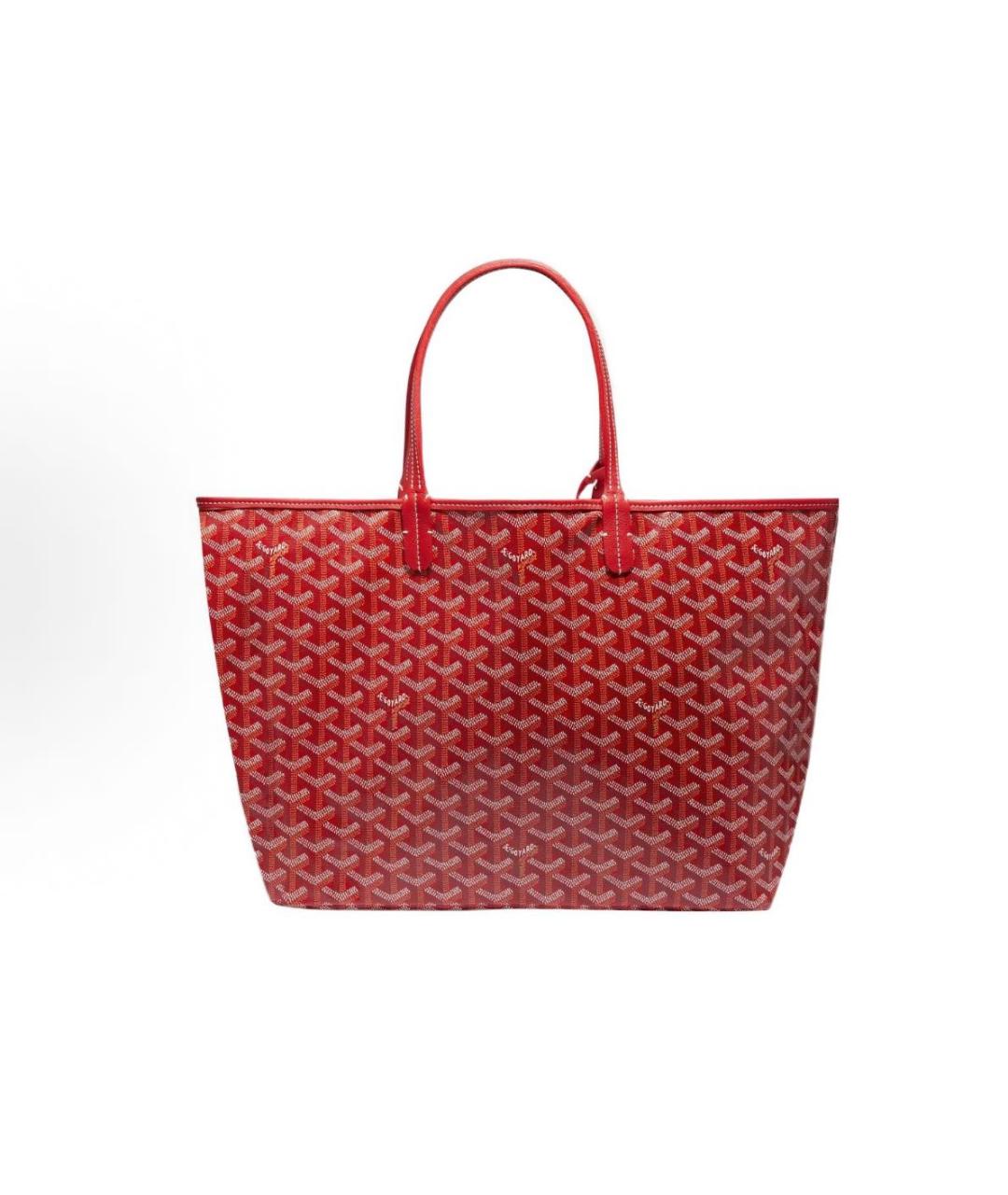 GOYARD Красная кожаная сумка тоут, фото 2