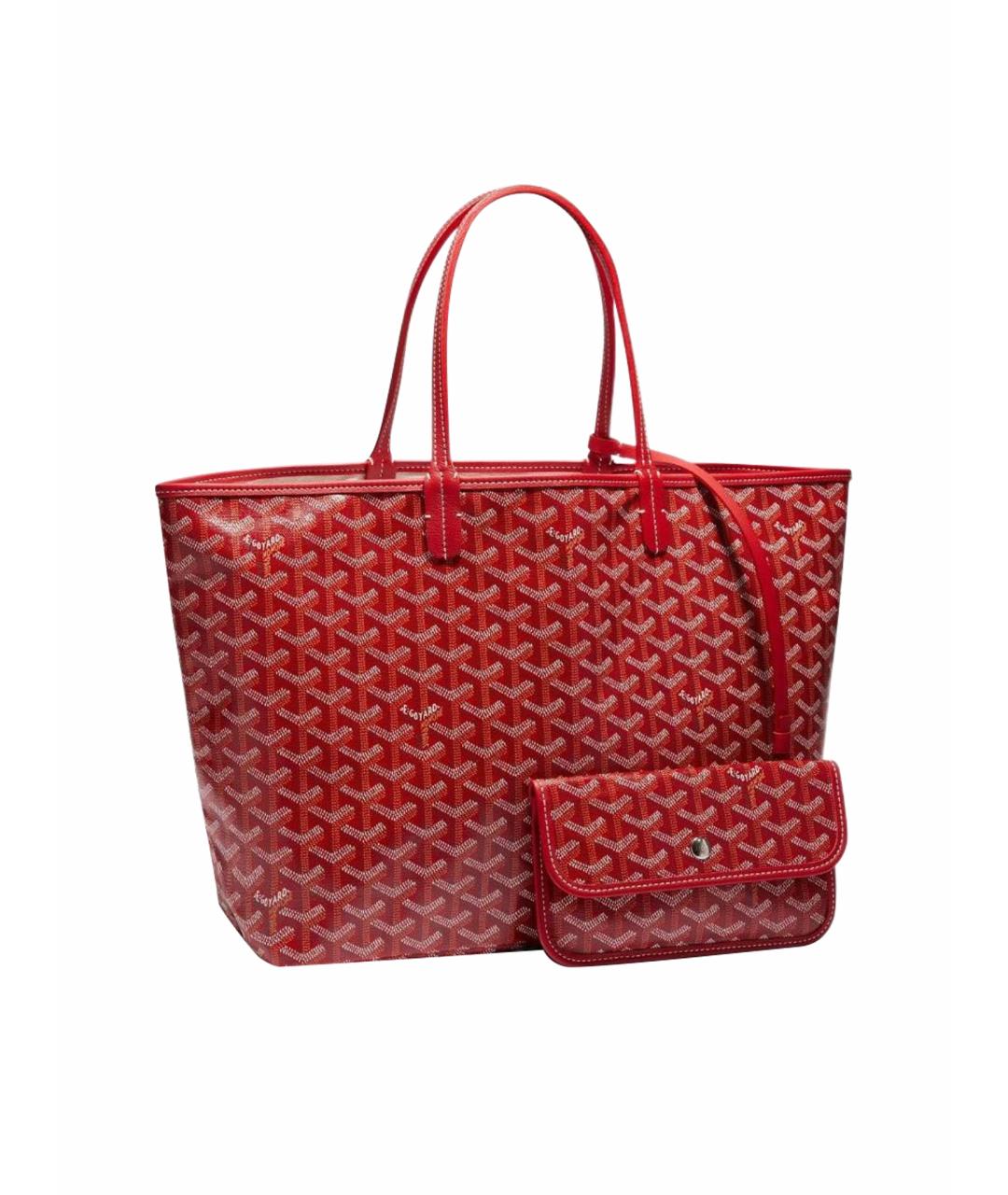 GOYARD Красная кожаная сумка тоут, фото 6