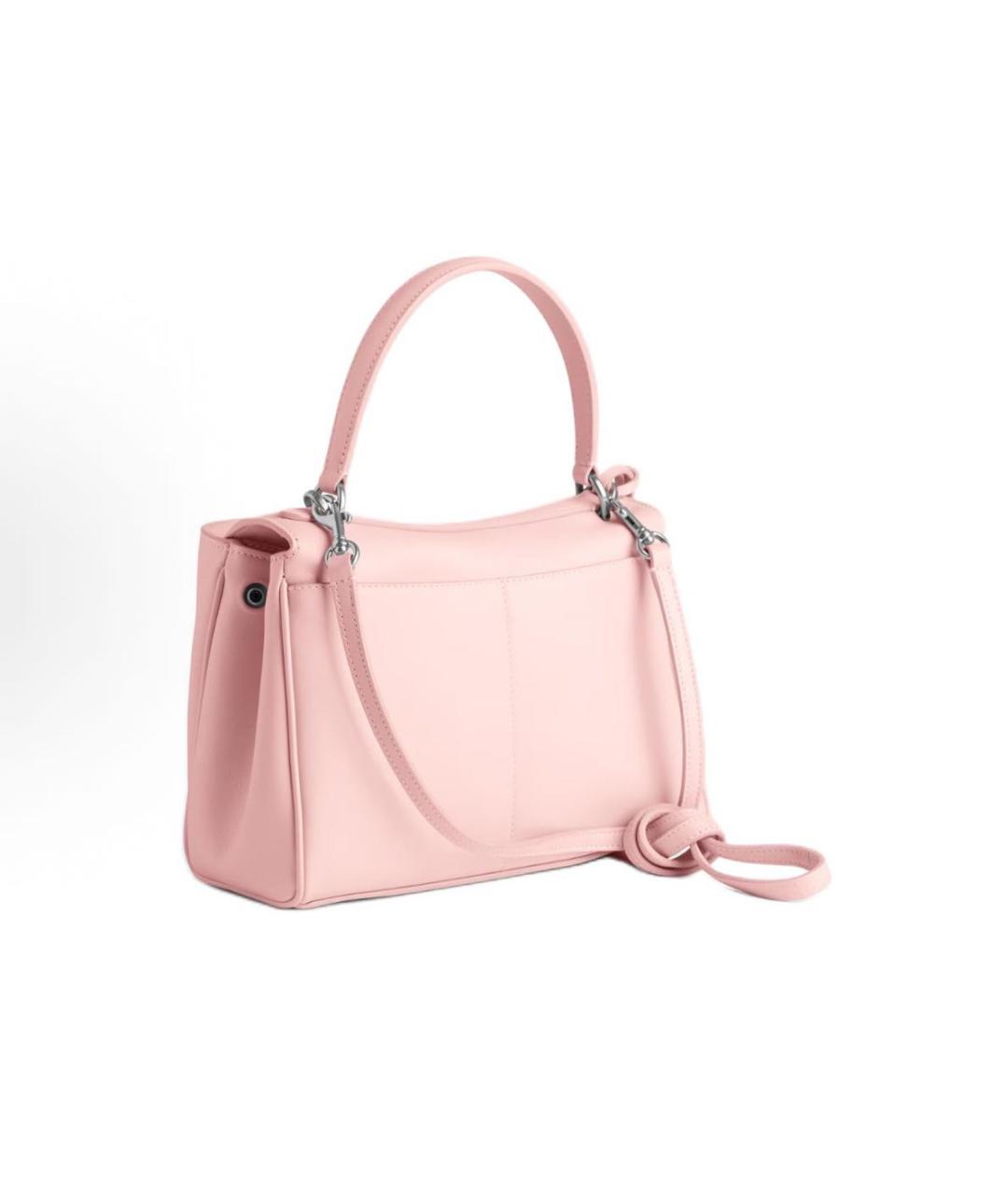 BALENCIAGA Розовая кожаная сумка с короткими ручками, фото 4