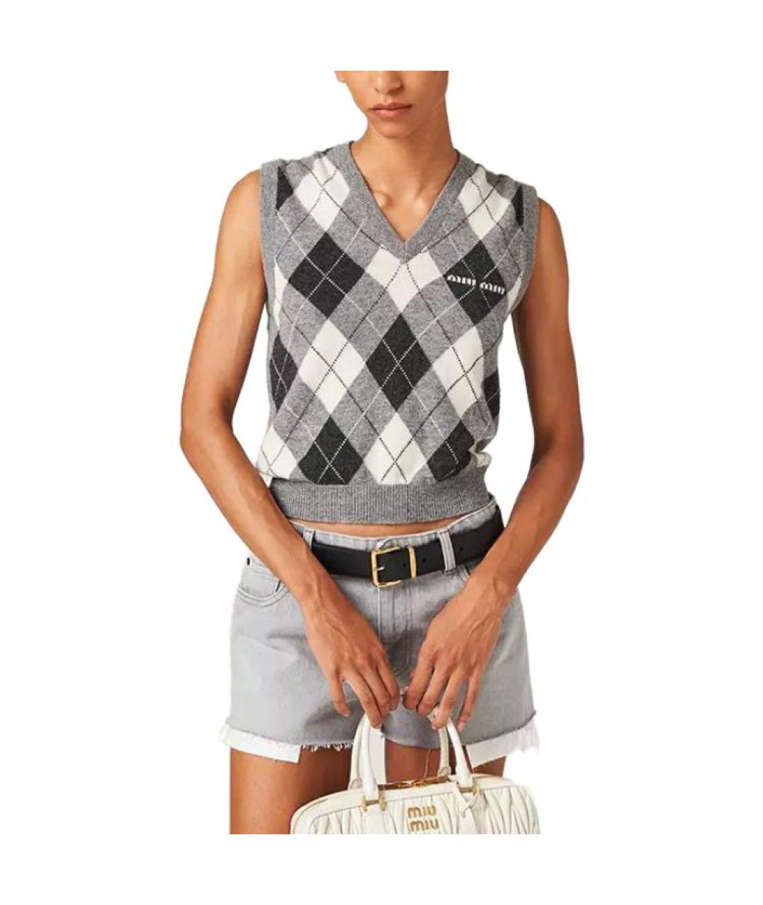 MIU MIU Серая жилетка, фото 4