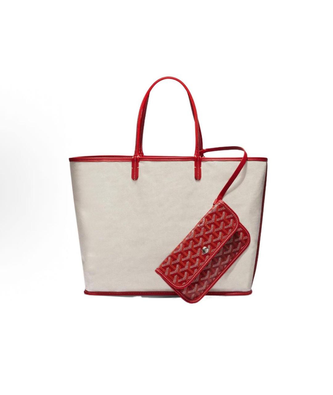 GOYARD Красная кожаная сумка тоут, фото 3