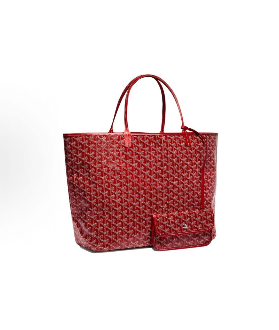 GOYARD Красная кожаная сумка тоут, фото 6