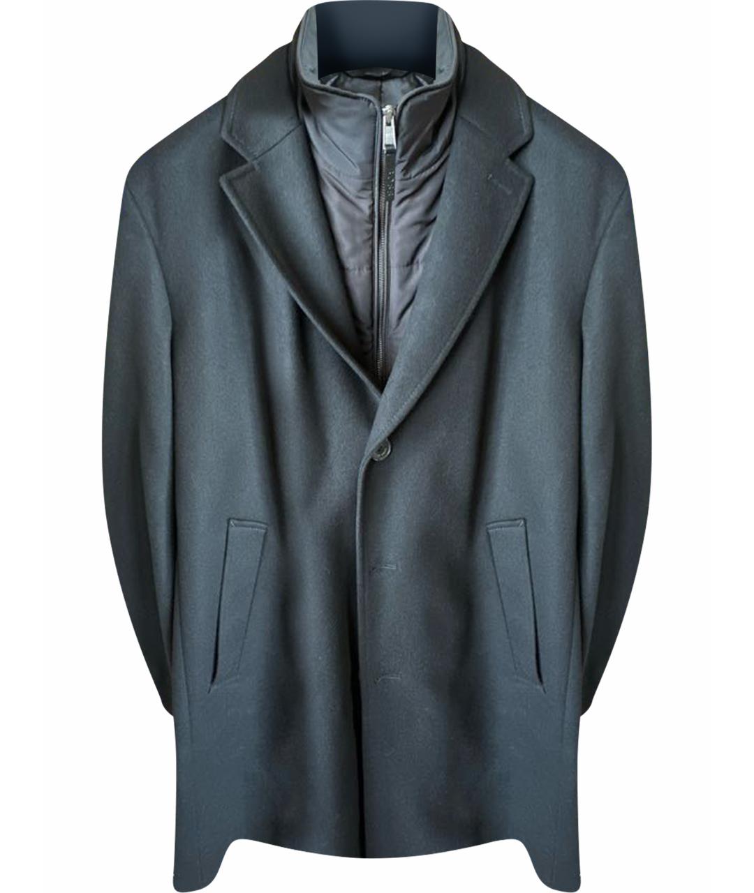 HUGO BOSS Черное шерстяное пальто, фото 1