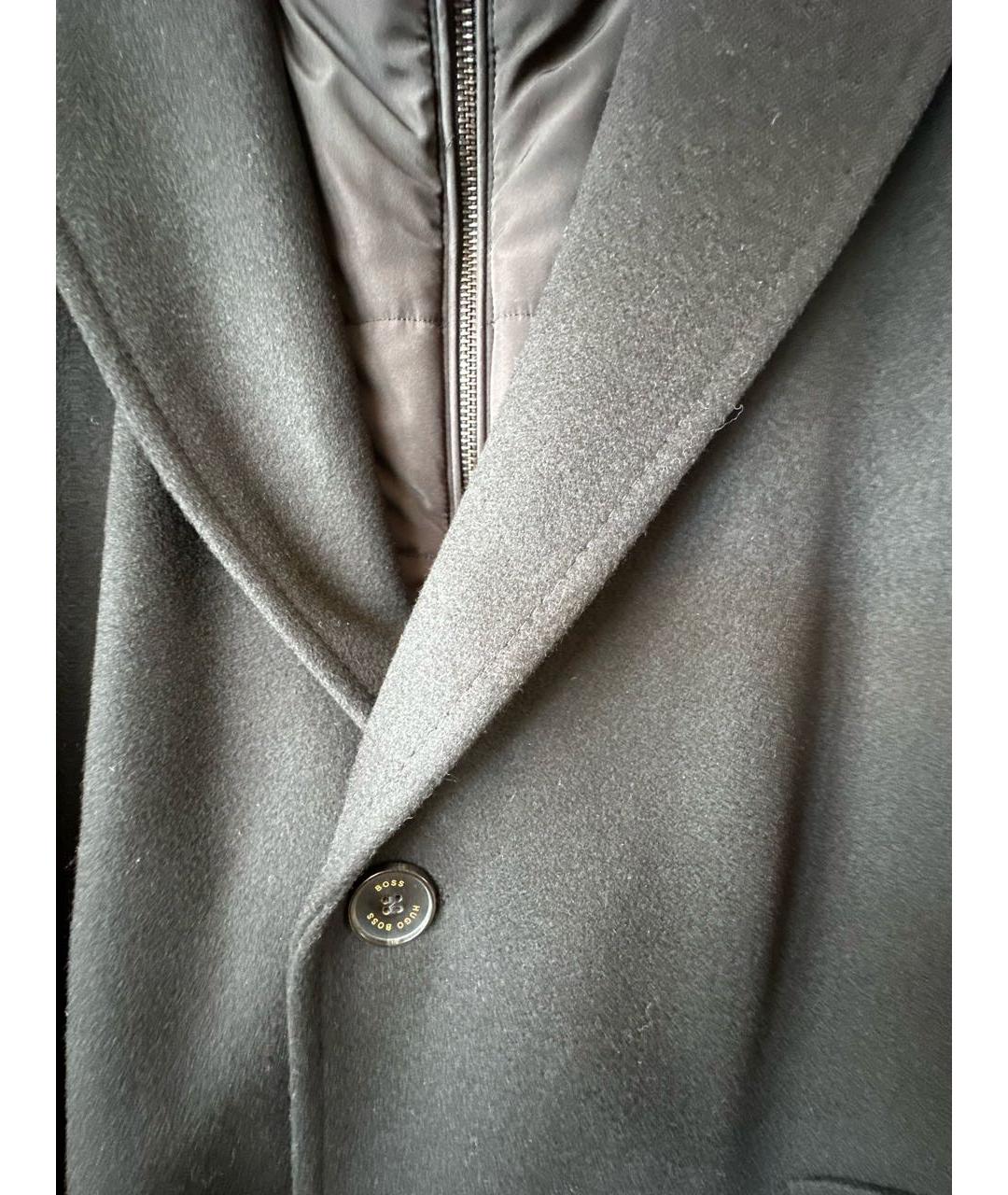 HUGO BOSS Черное шерстяное пальто, фото 4