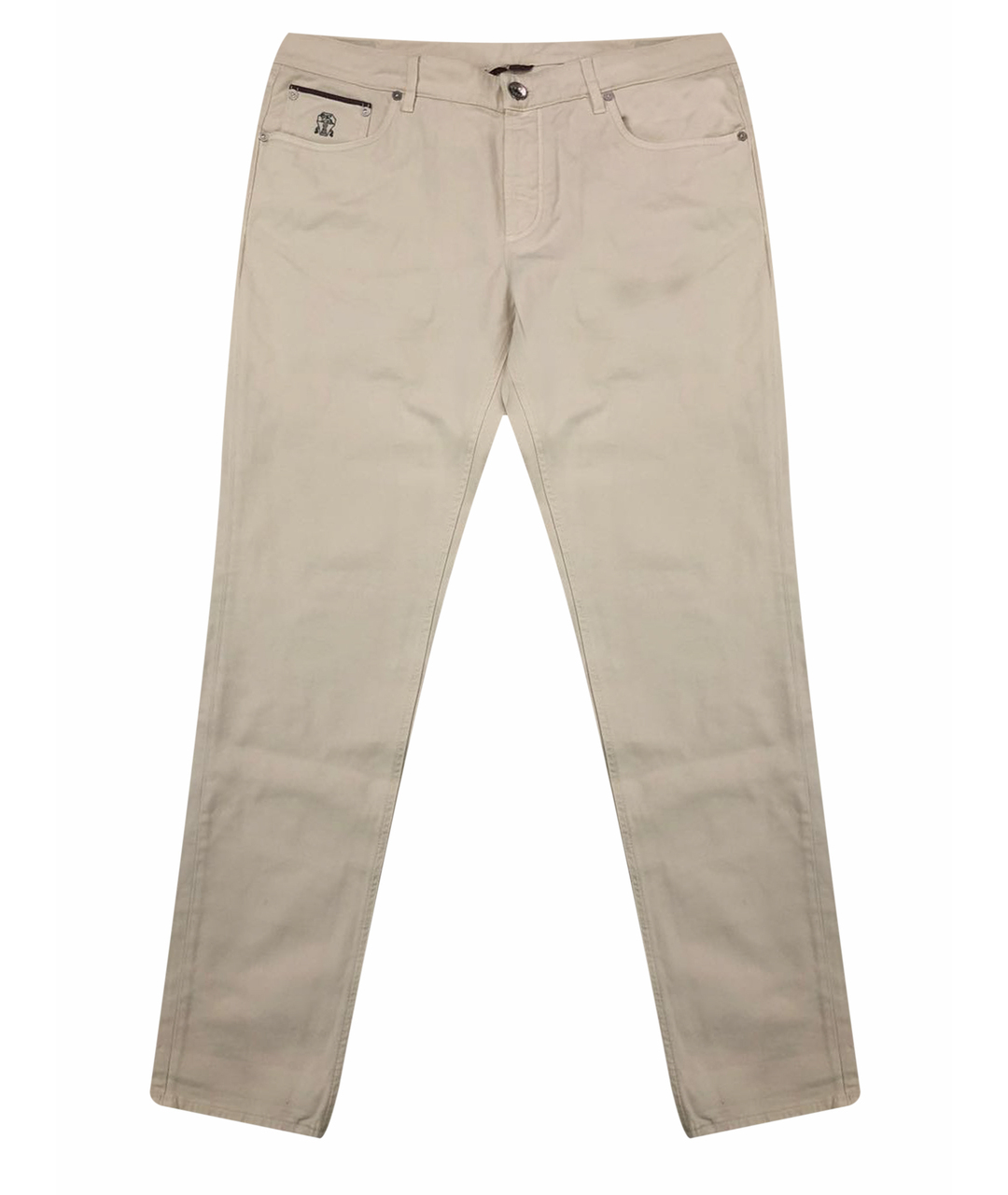 BRUNELLO CUCINELLI Бежевые хлопко-эластановые джинсы скинни, фото 1