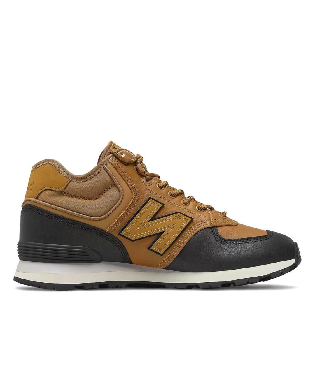 NEW BALANCE Коричневые кожаные высокие кроссовки / кеды, фото 9
