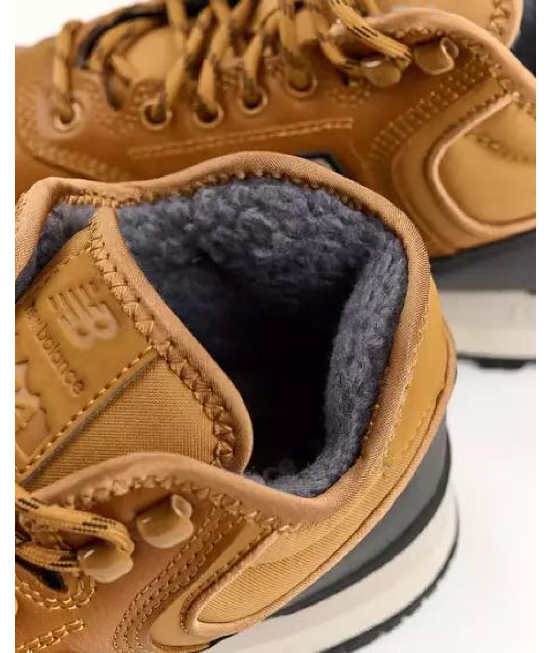 NEW BALANCE Коричневые кожаные высокие кроссовки / кеды, фото 7