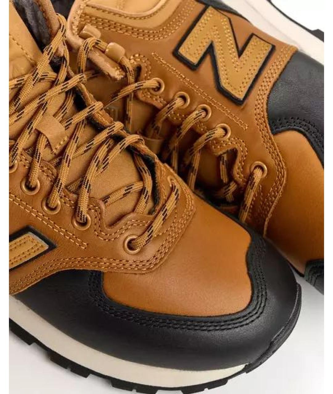 NEW BALANCE Коричневые кожаные высокие кроссовки / кеды, фото 5