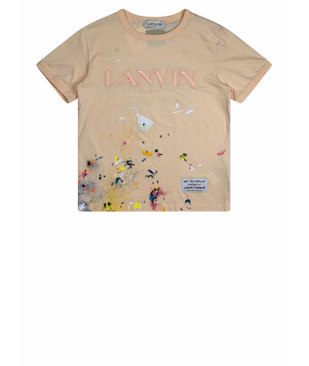 LANVIN Коралловая хлопковая футболка, фото 1