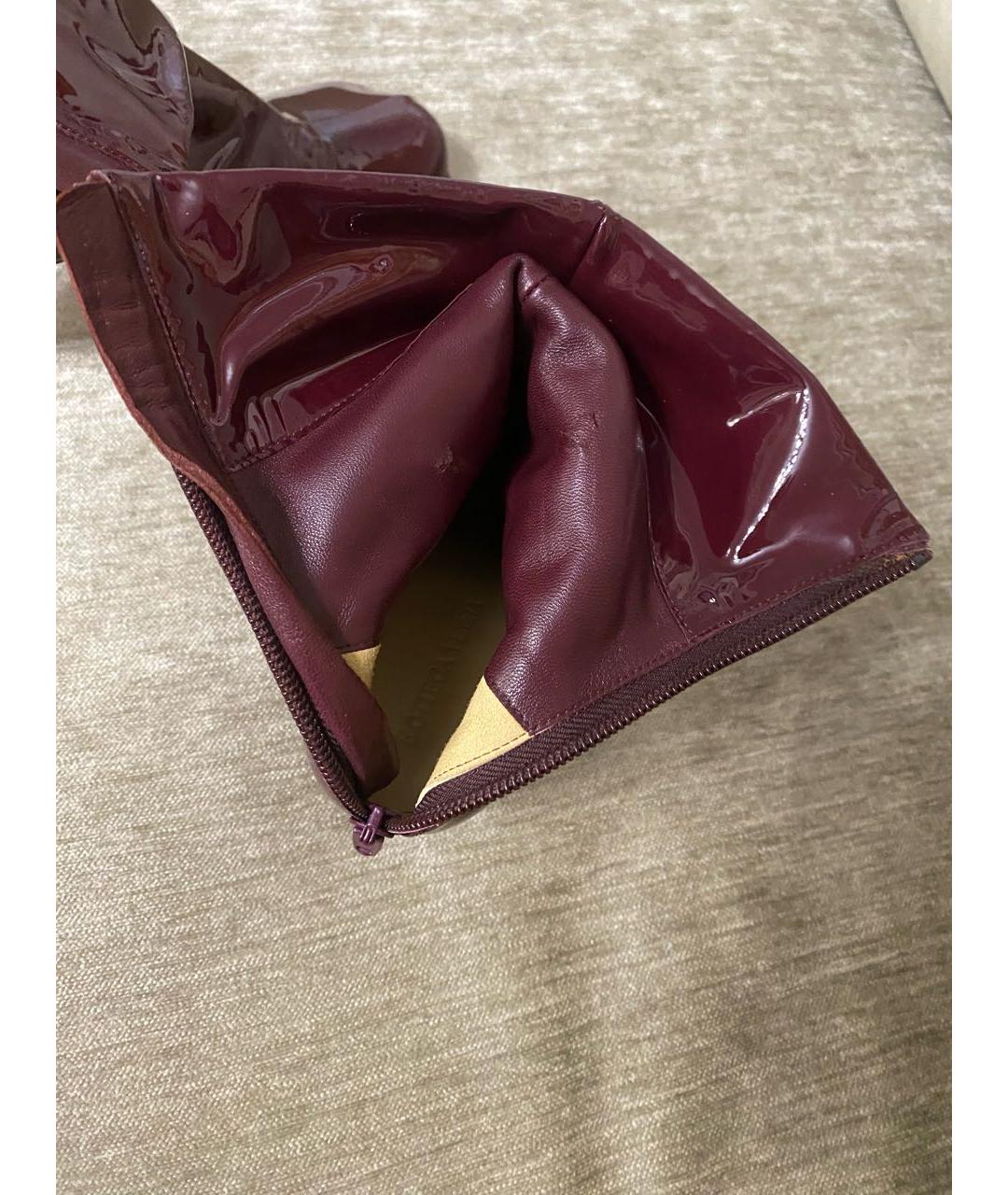 BOTTEGA VENETA Бордовые ботильоны из лакированной кожи, фото 6