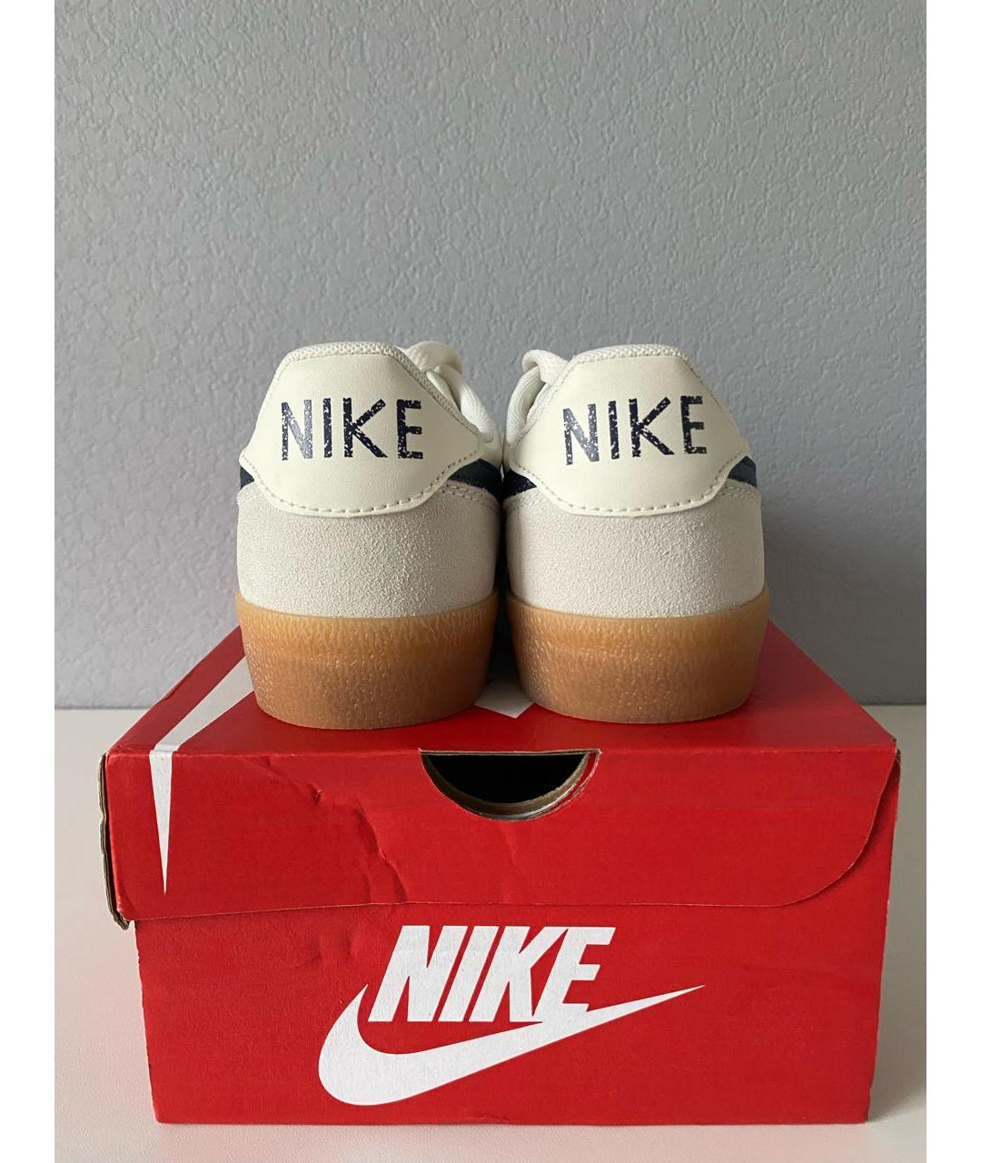 NIKE Бежевые кожаные кроссовки, фото 5