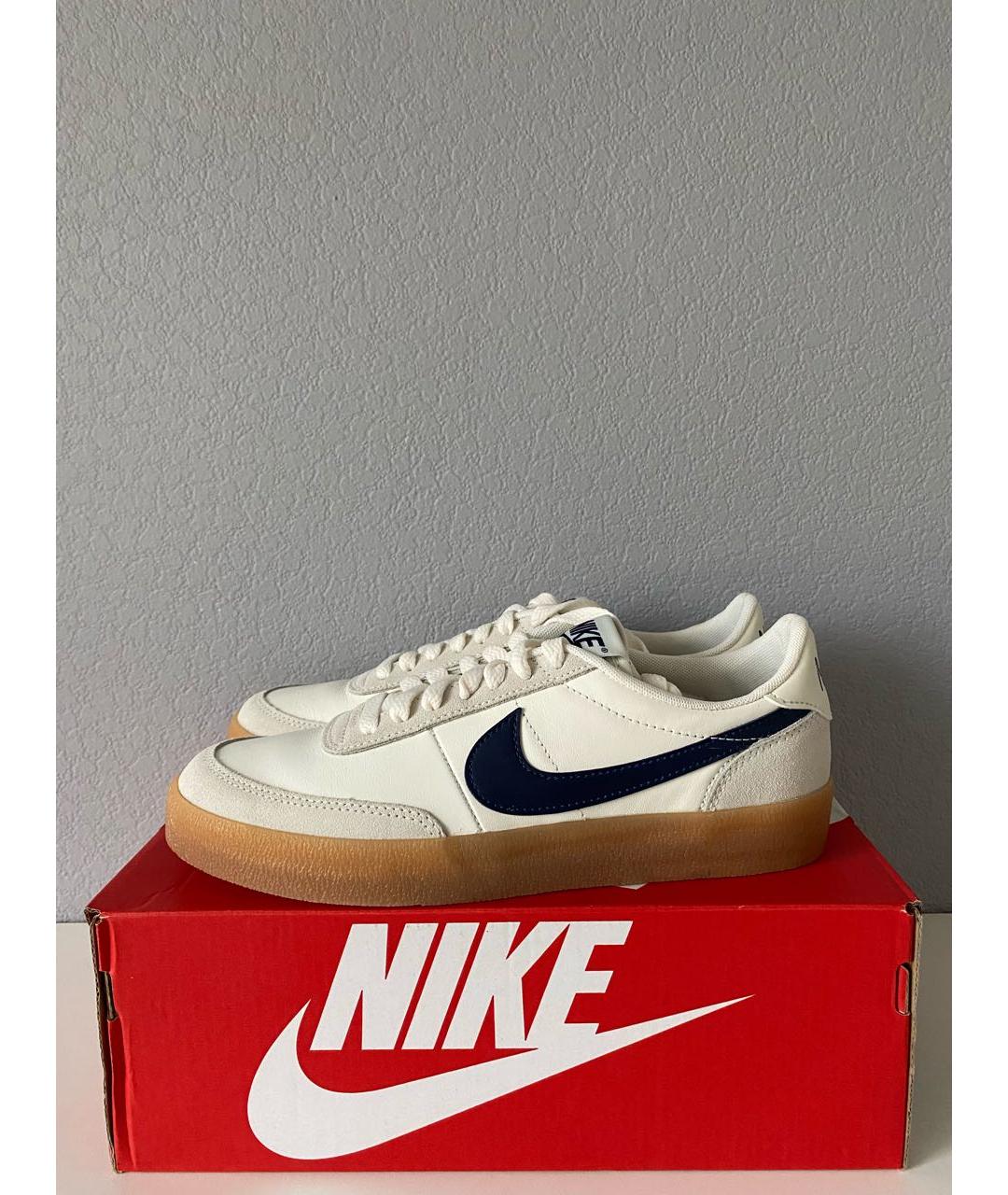 NIKE Бежевые кожаные кроссовки, фото 3