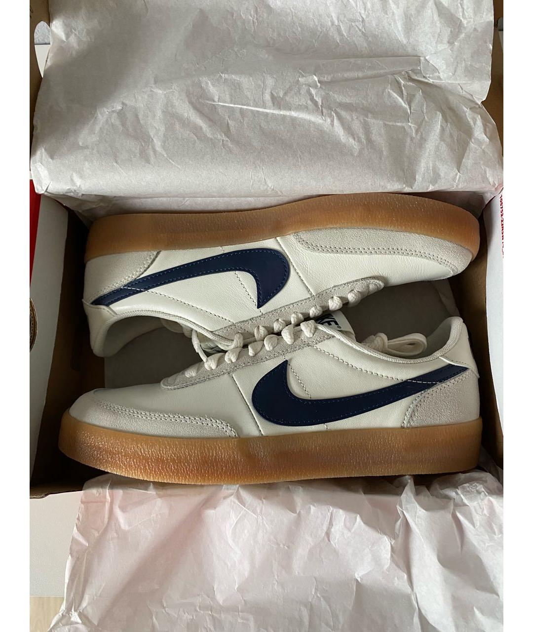 NIKE Бежевые кожаные кроссовки, фото 2