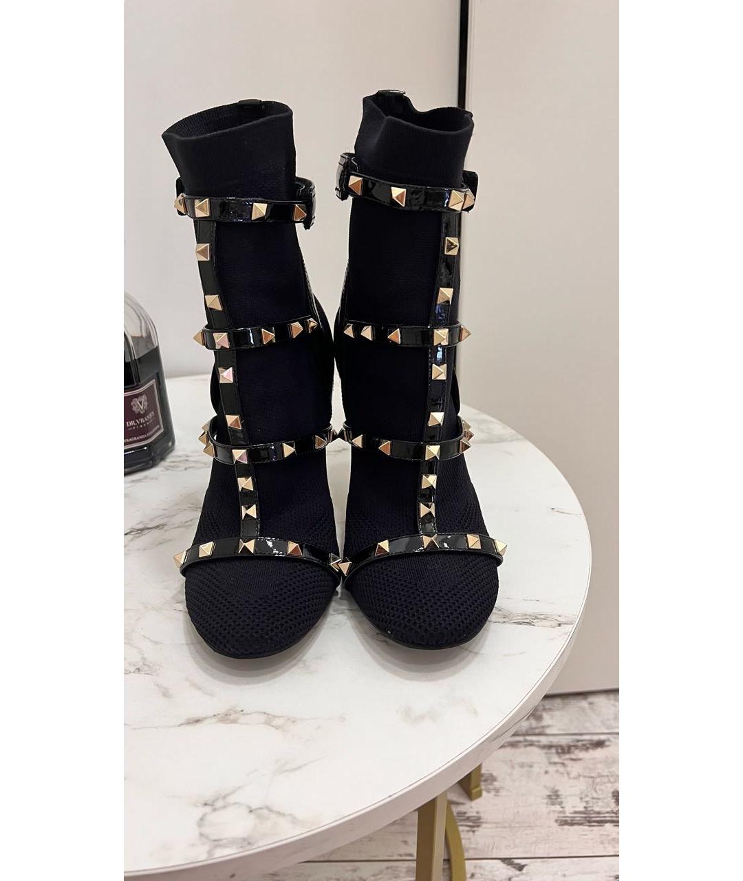 VALENTINO Черные текстильные ботильоны, фото 3