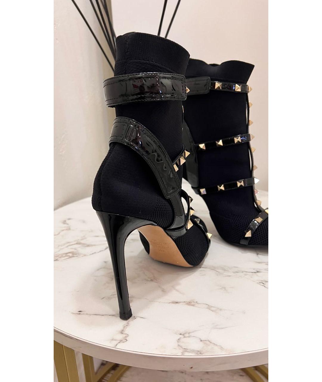 VALENTINO Черные текстильные ботильоны, фото 7