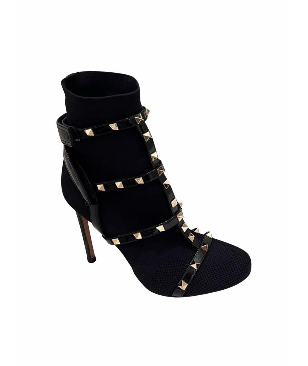 VALENTINO Черные текстильные ботильоны, фото 1