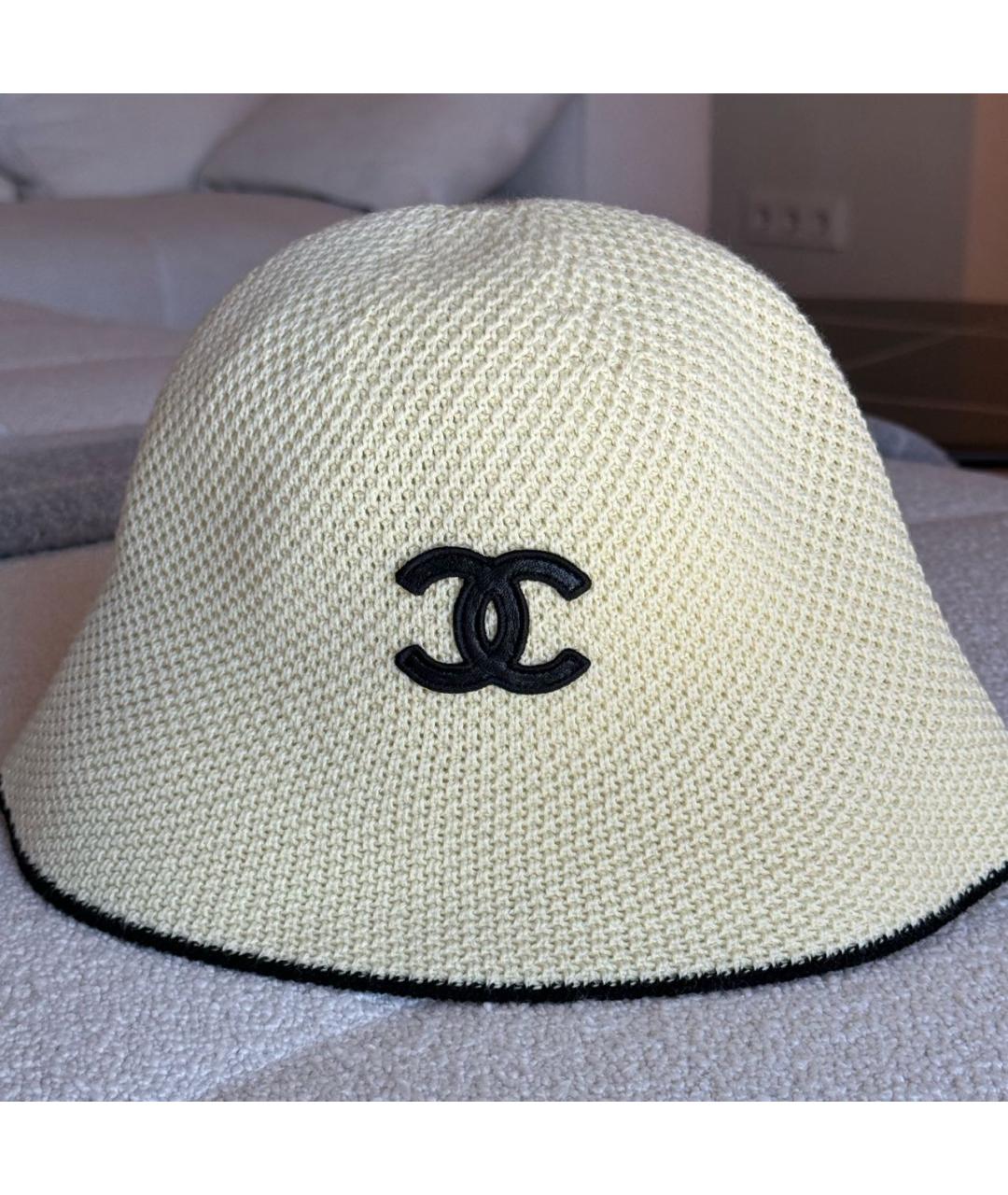 CHANEL Желтая хлопковая панама, фото 2
