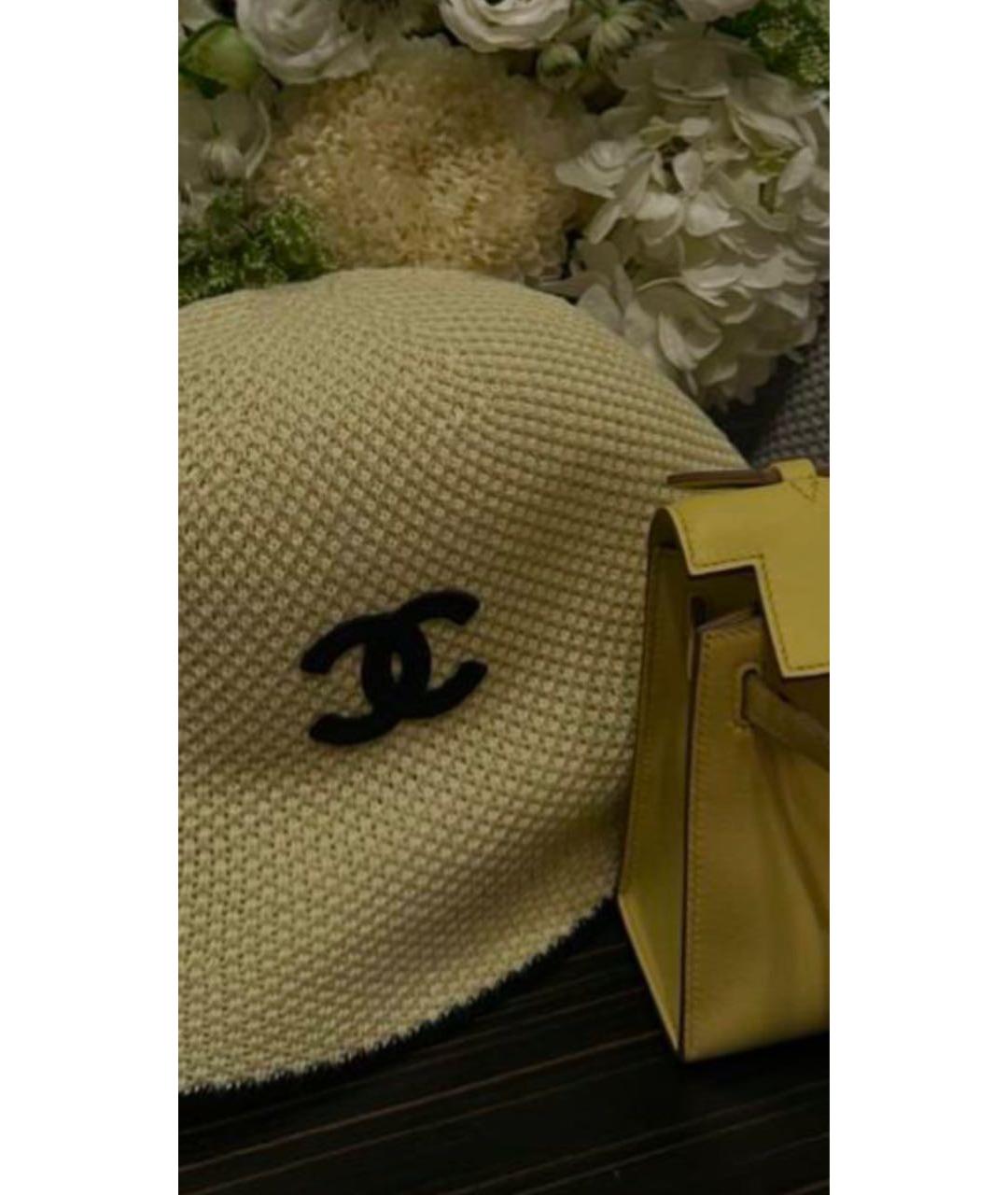 CHANEL Желтая хлопковая панама, фото 4