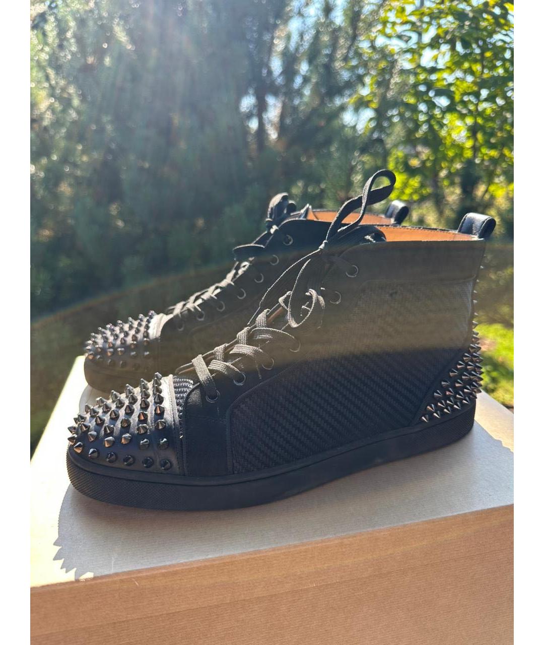 CHRISTIAN LOUBOUTIN Черные высокие кроссовки / кеды, фото 5