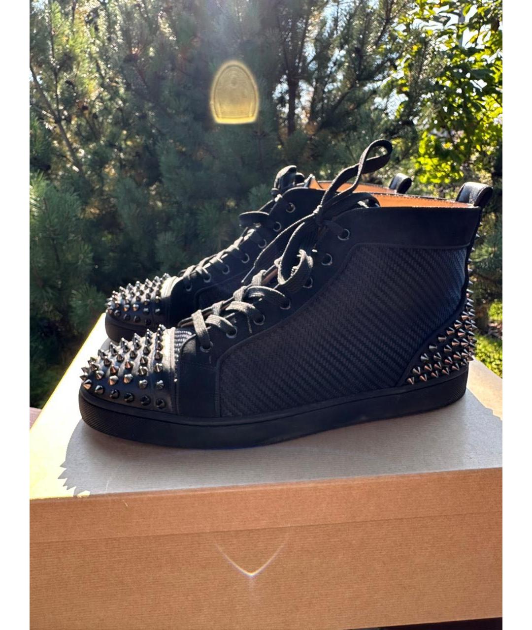 CHRISTIAN LOUBOUTIN Черные высокие кроссовки / кеды, фото 2
