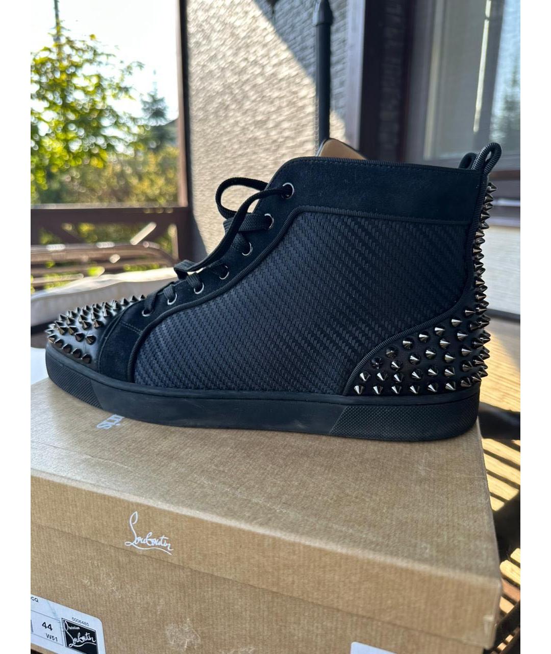 CHRISTIAN LOUBOUTIN Черные высокие кроссовки / кеды, фото 6
