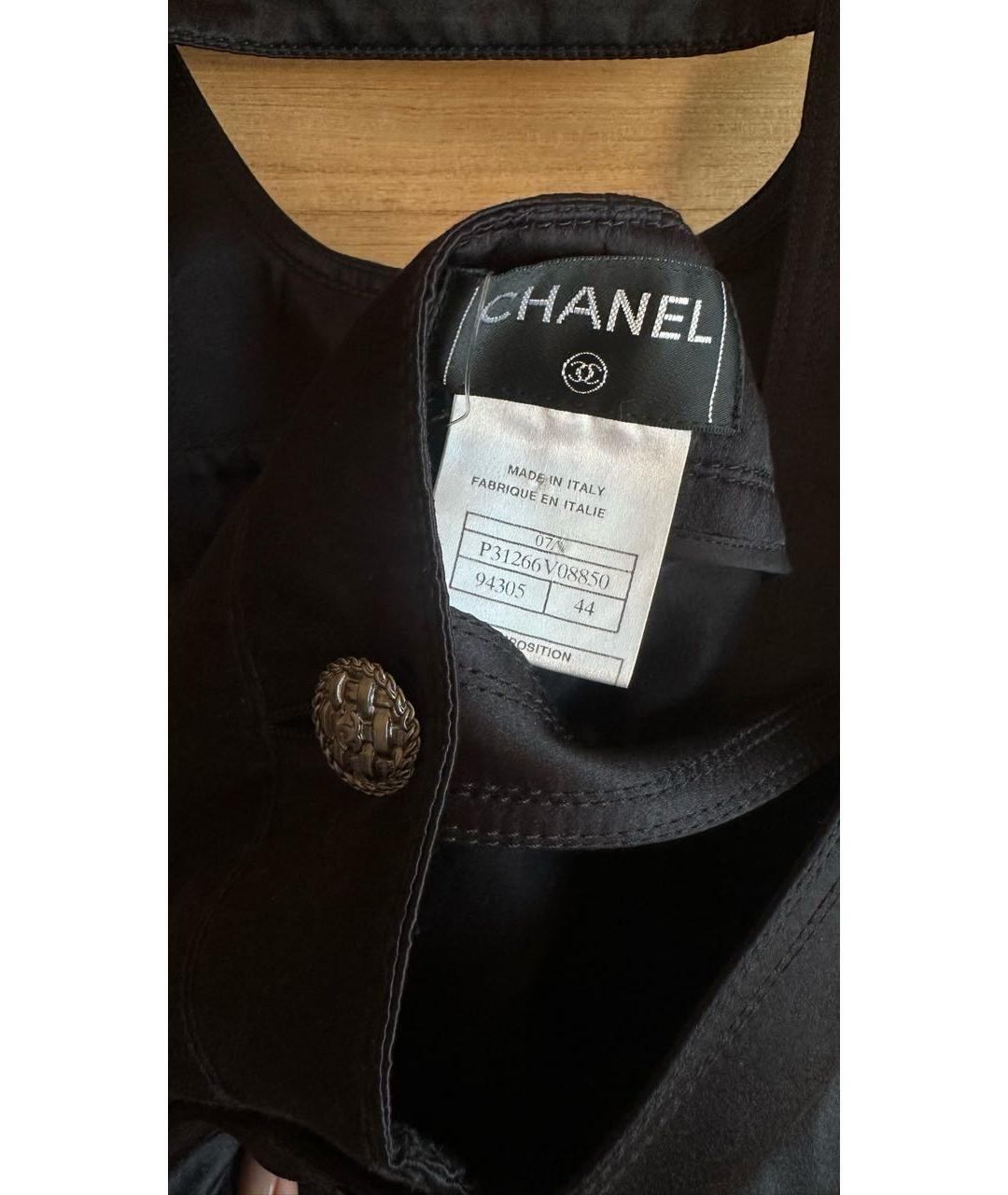 CHANEL Черный шелковый комбинезон, фото 7