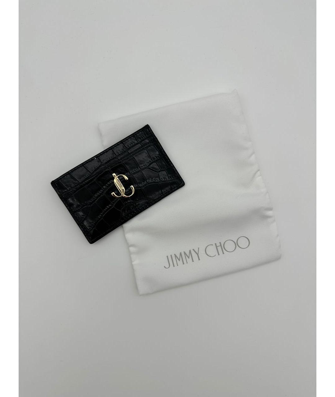 JIMMY CHOO Черный кожаный кардхолдер, фото 3