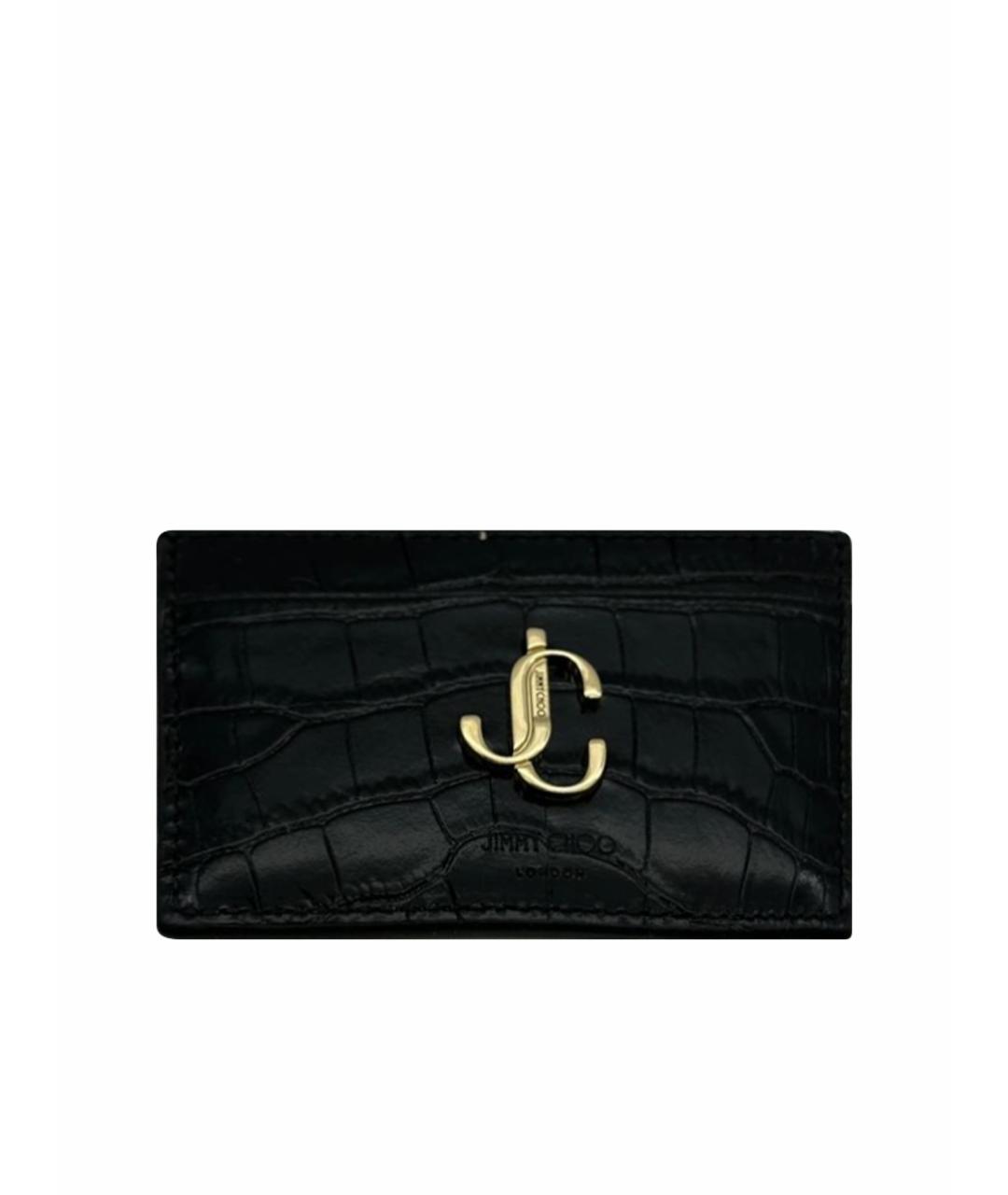 JIMMY CHOO Черный кожаный кардхолдер, фото 1